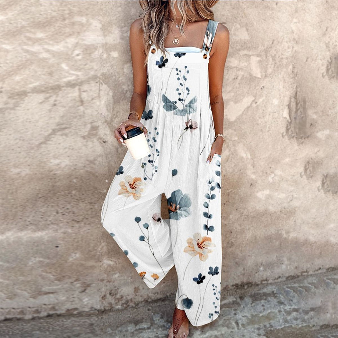 Fashionable women's printed overalls, a chic and comfortable one-piece jumpsuit for spring/summer.