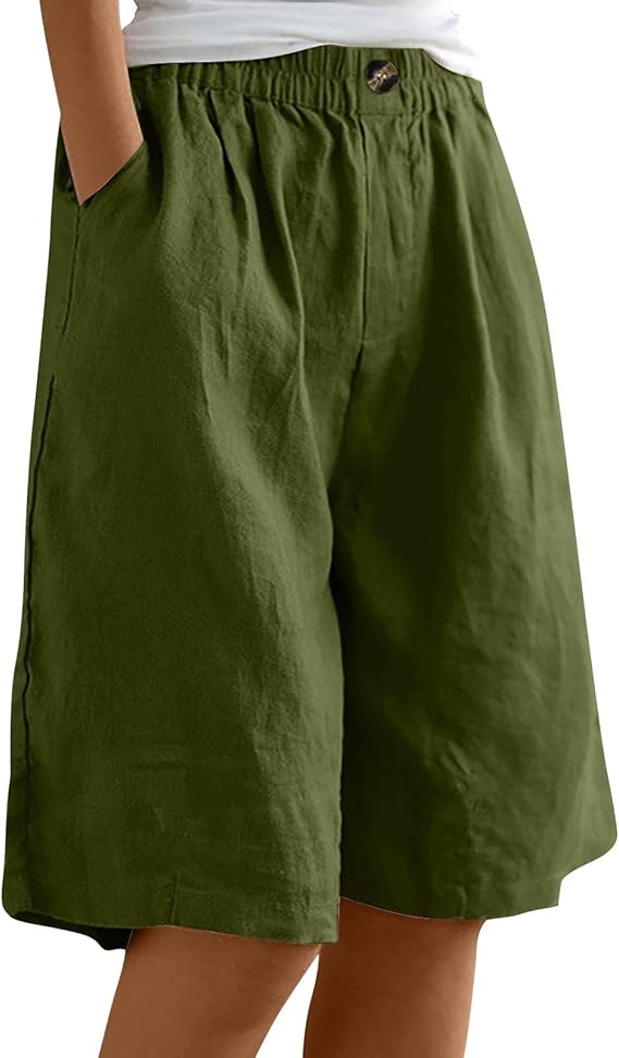 Women's comfortable summer shorts. Perfect casual bottoms with pockets for effortless travel & daily wear.
