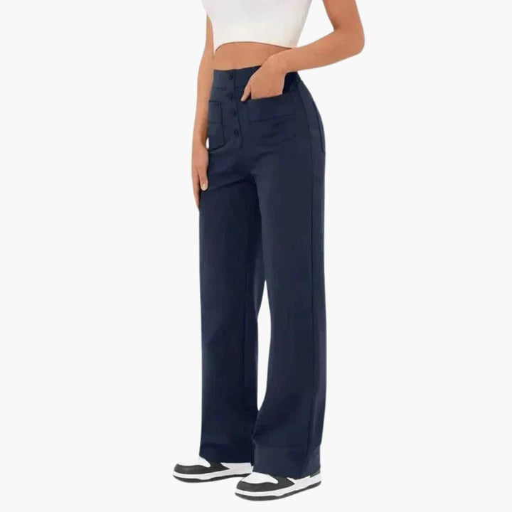 Effortless comfort women's casual trousers, relaxed fit, straight leg, ideal for everyday versatile wear.