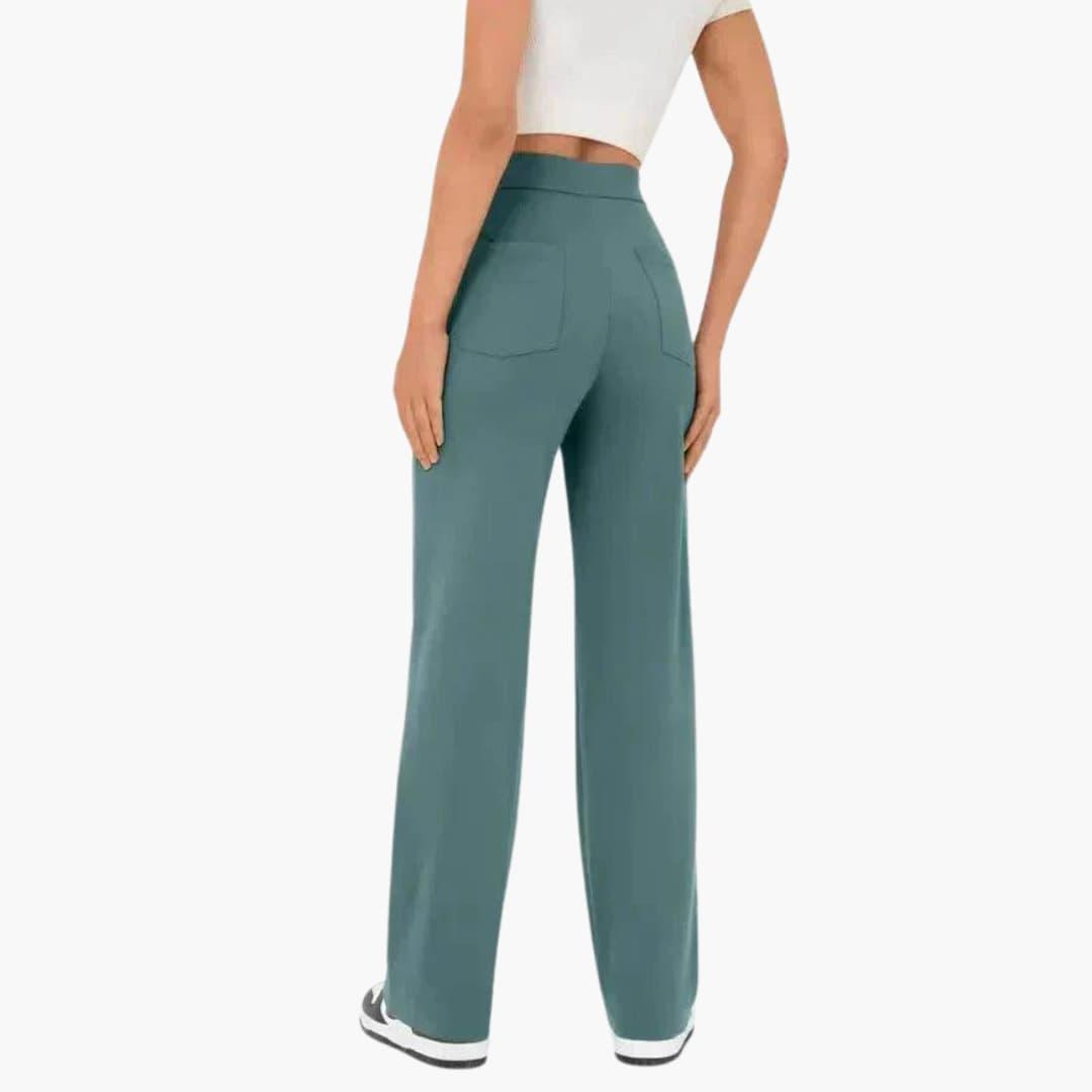 Comfortable women's relaxed fit trousers, versatile for all-season casual wear. Effortless everyday style.