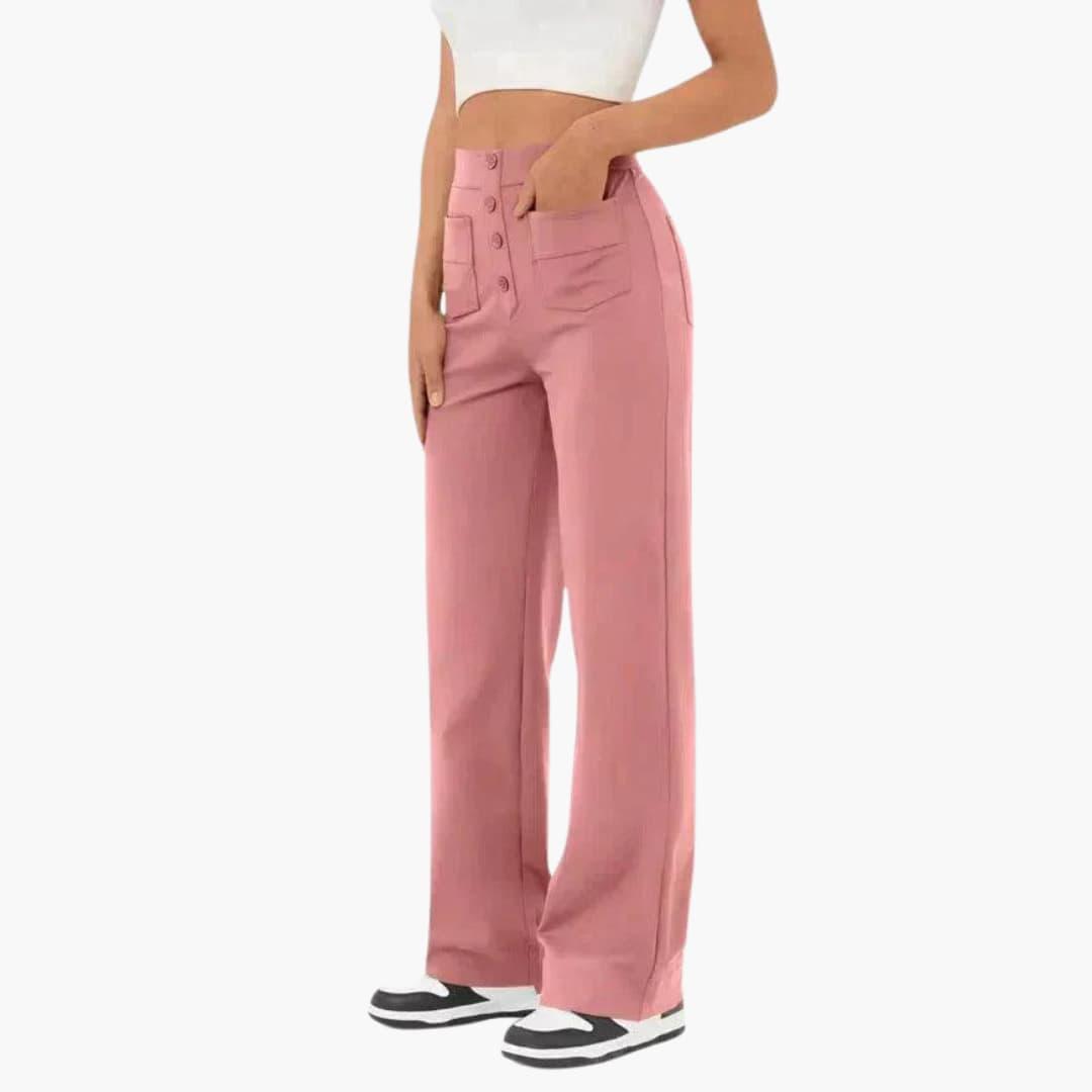 Effortless relaxed fit women's trousers, ideal for casual comfort and versatile all-season wear.