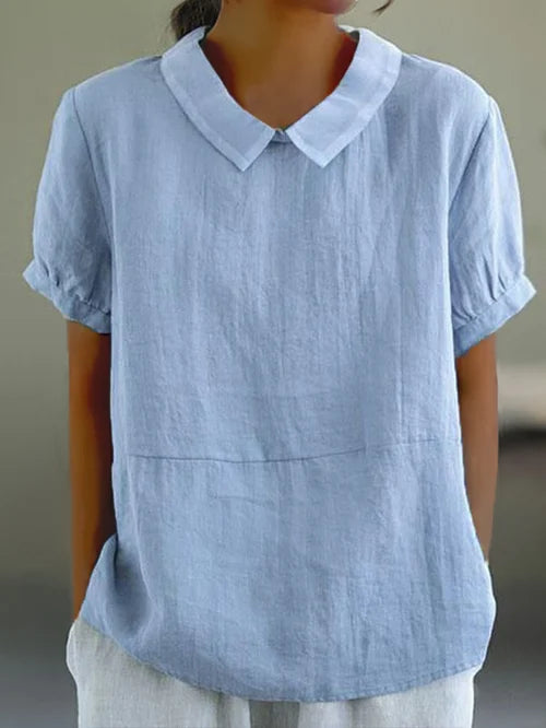 Women's effortless solid top, loose fit for everyday comfort, perfect casual chic summer wear.