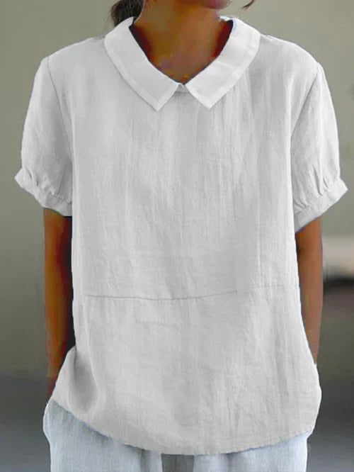 Versatile women's solid color top, a classic loose fit for easy everyday style & travel friendly comfort.