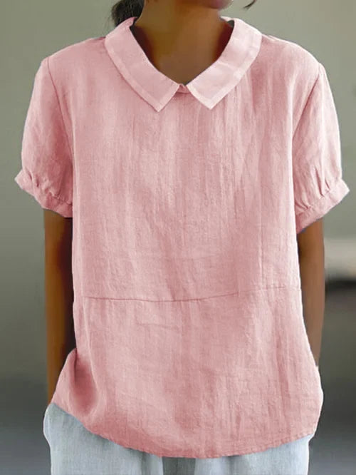 Comfortable women's solid summer top, loose fit & simple design, ideal for casual everyday wear.