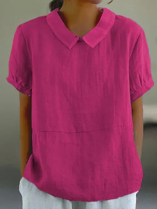 Classic women's solid color top, a loose fit and simple design for effortless everyday comfort & summer style.