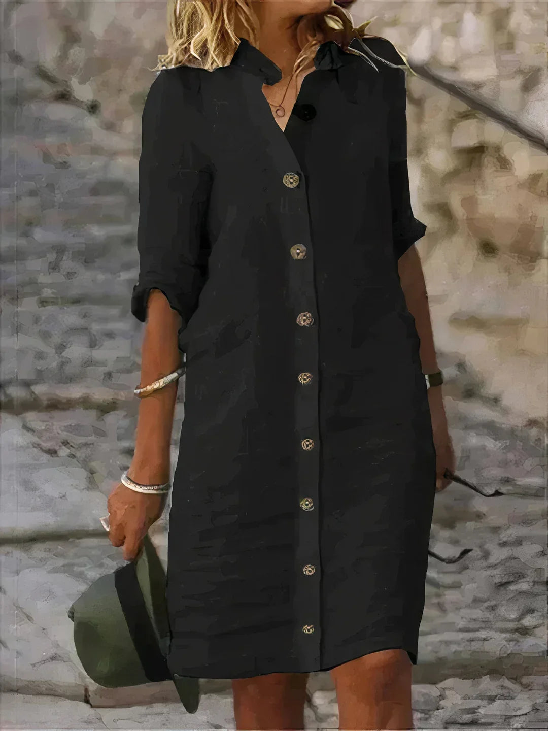 Women's Effortless Summer Midi Dress, relaxed fit, perfect for casual days & comfortable everyday wear.