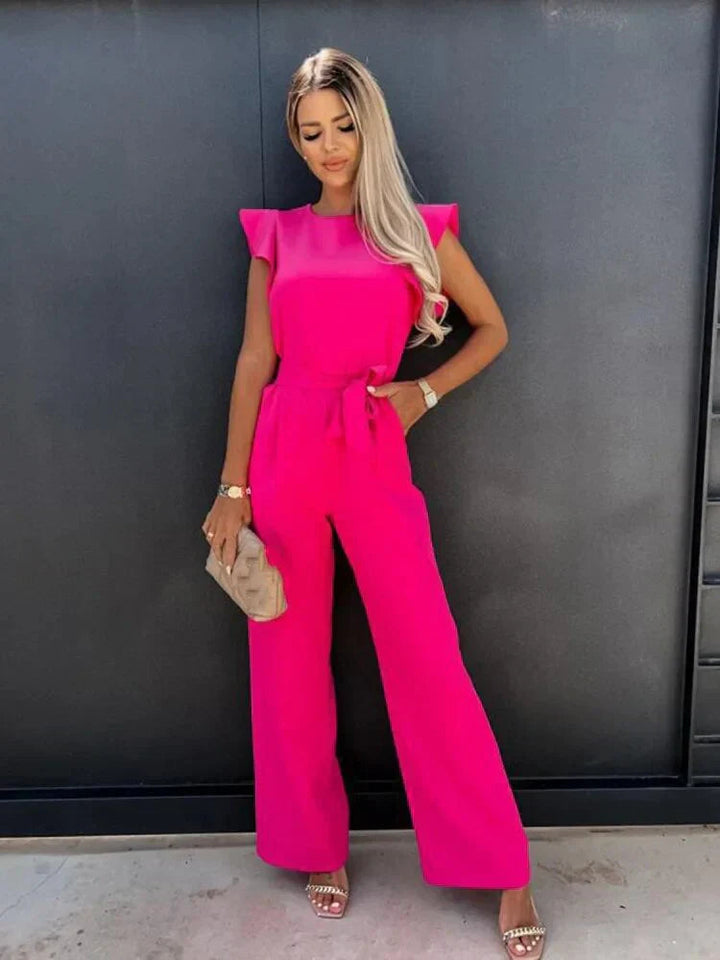 Chic women's wide leg jumpsuit with an effortless fit & flattering tie waist. A stylish one-piece for any event.