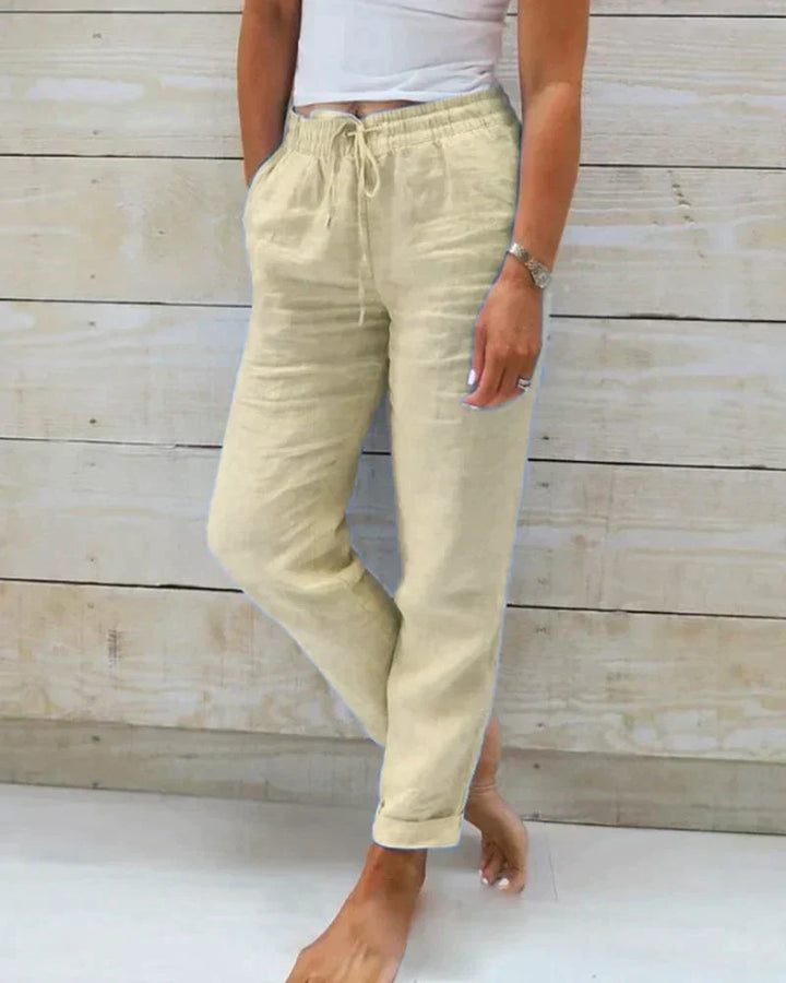 Stylish women's wide-leg pants for summer, ideal for vacation, casual outings, or dressy casual spring wear.