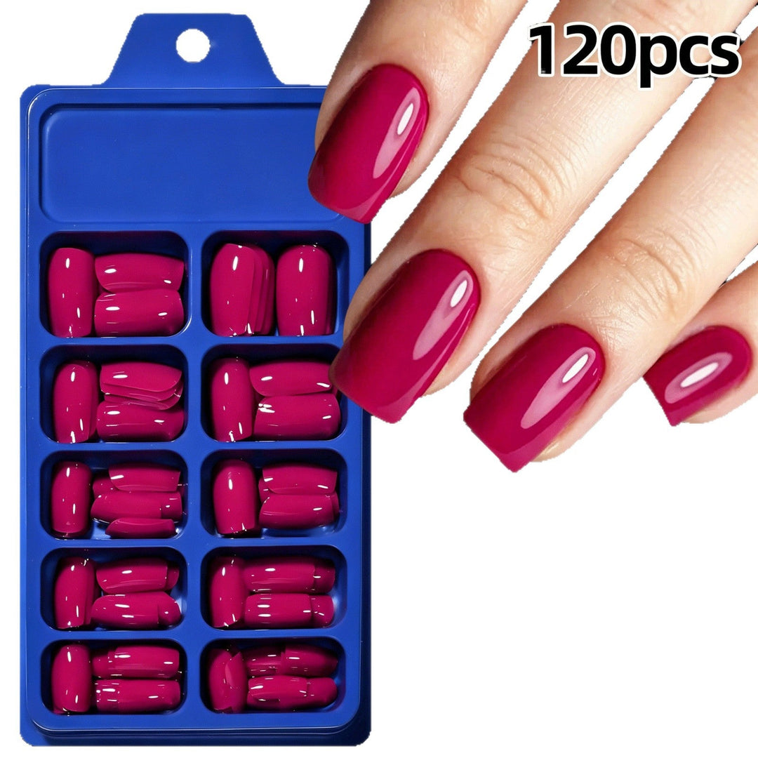 Durable premium almond false nails, high-quality press-on set for women's elegant DIY manicure.