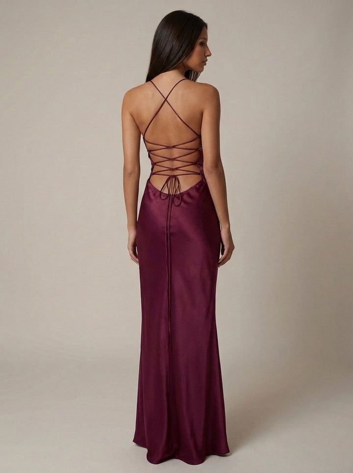 Stunning women's long beaded halter maxi dress. Ideal for formal events, proms, galas & special occasions.