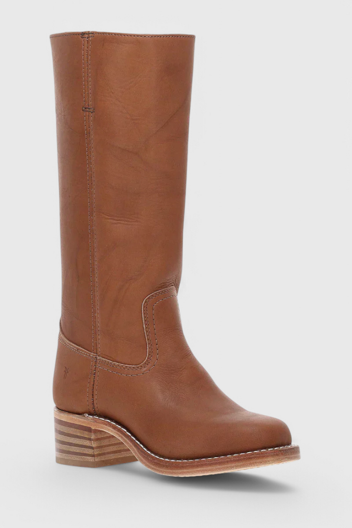 Versatile women's knee-high boots with comfortable heel, timeless elegant fashion statement.
