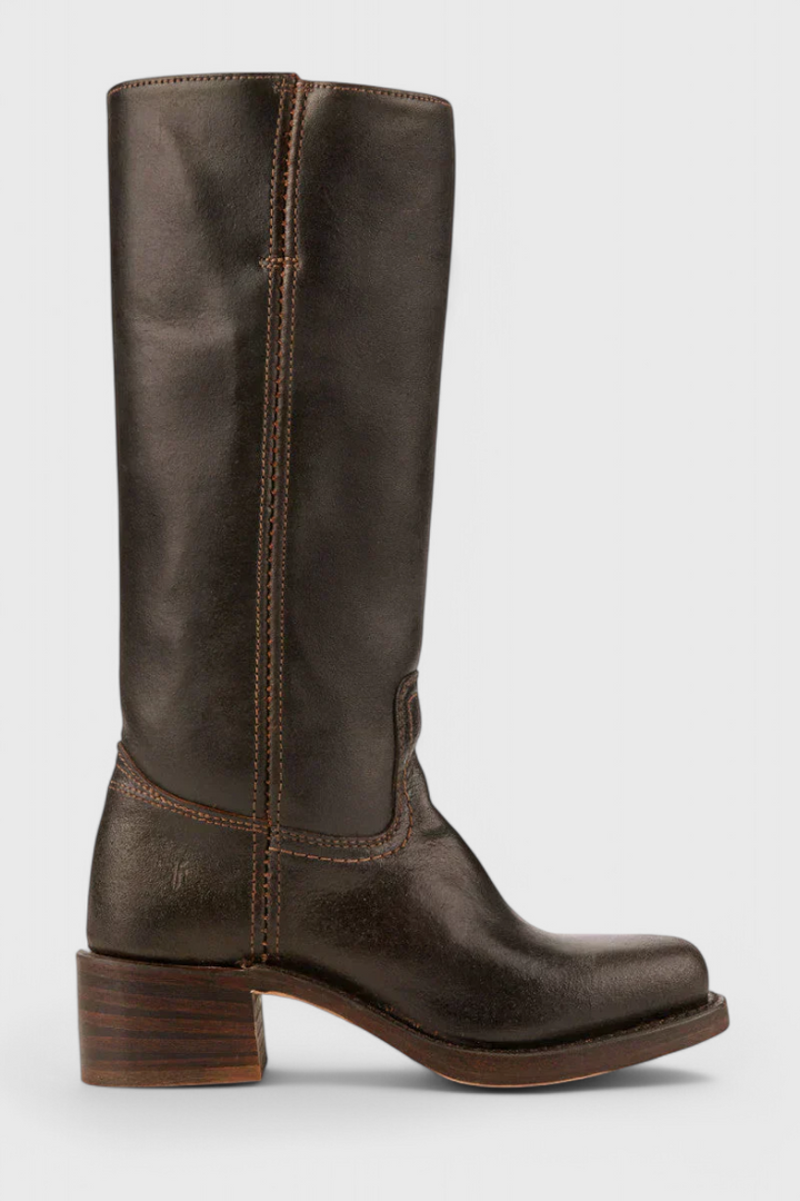 Premium ladies' leather knee-high boots, heeled, combining ultimate comfort with high fashion.