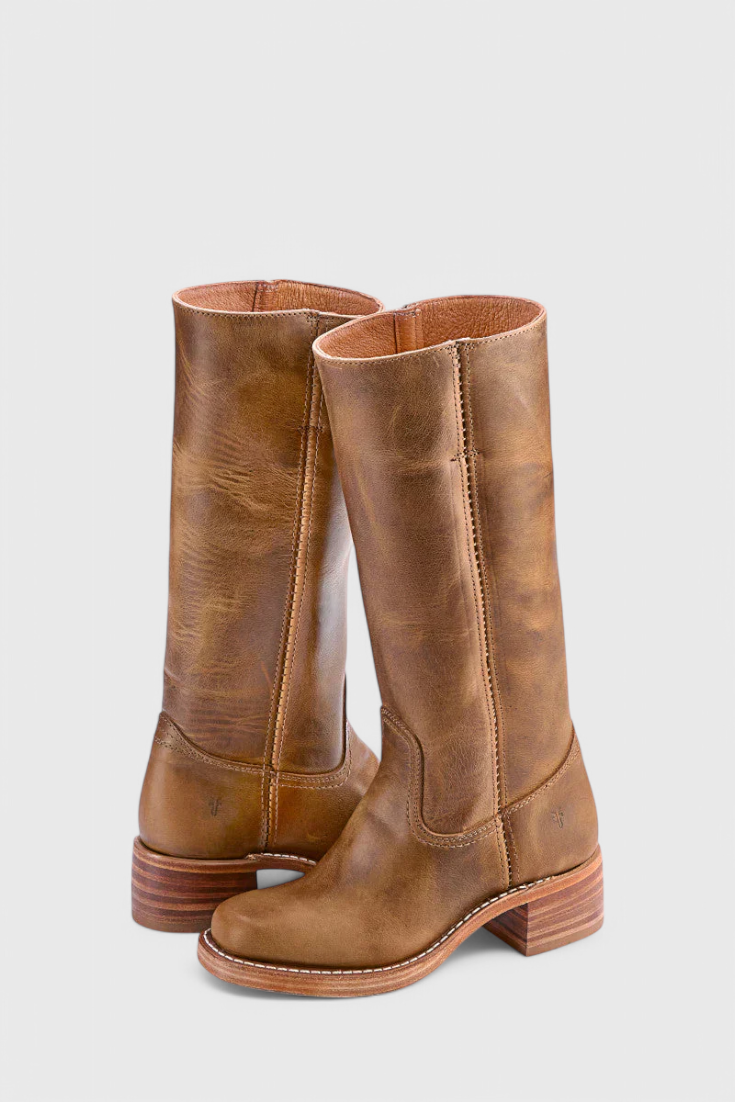 Women's tall black heeled boots, knee-high style, providing classic elegance and comfort.