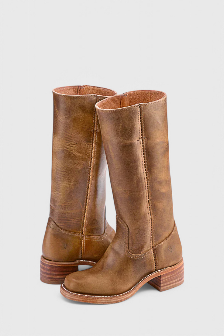 Women's tall black heeled boots, knee-high style, providing classic elegance and comfort.