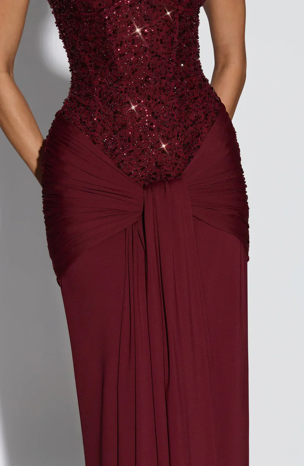 White elegant strapless corset maxi gown, women's formal occasion wear for sophisticated events.