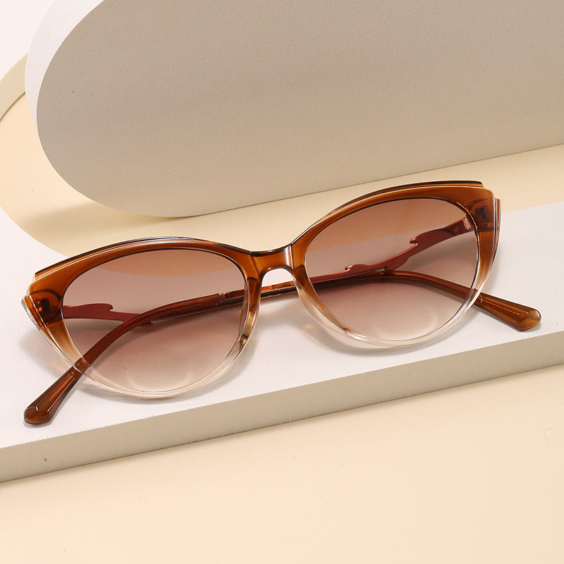 Women's elegant cat-eye glasses with stylish black frames, a chic fashion accessory for daily wear.