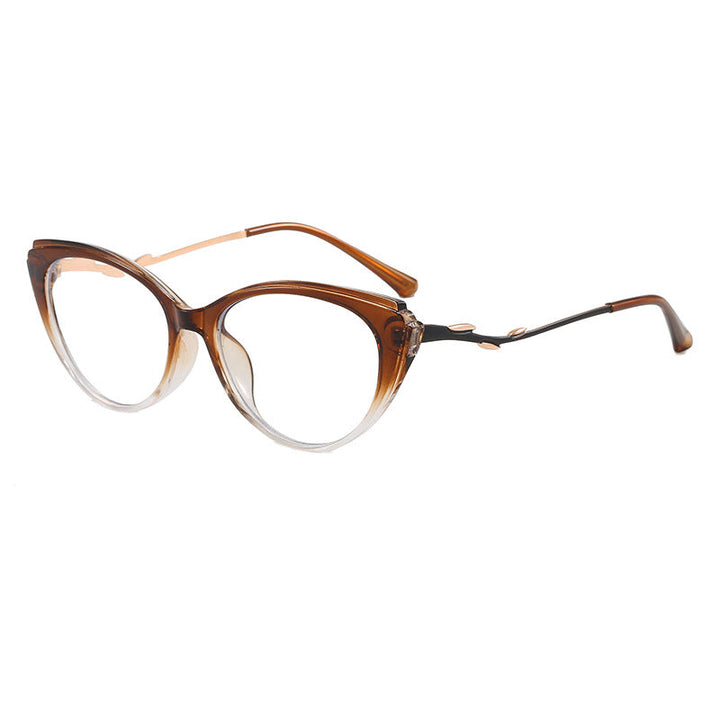 Women's elegant cat-eye glasses, providing UV protection and a modern, stylish look.