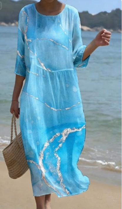 Stylish women's midi dress featuring a flattering floral print, suitable for various spring and summer occasions.