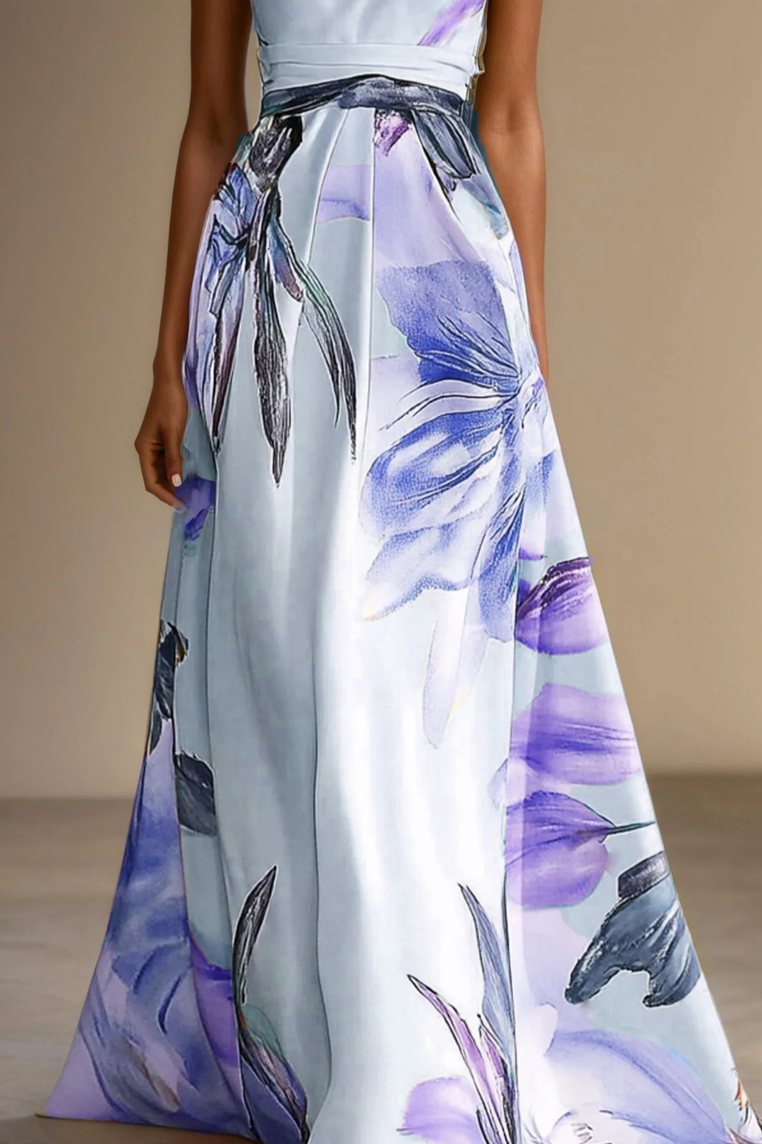 Stunning women's floral one-shoulder maxi dress, perfect as a wedding guest, party, or evening gown.