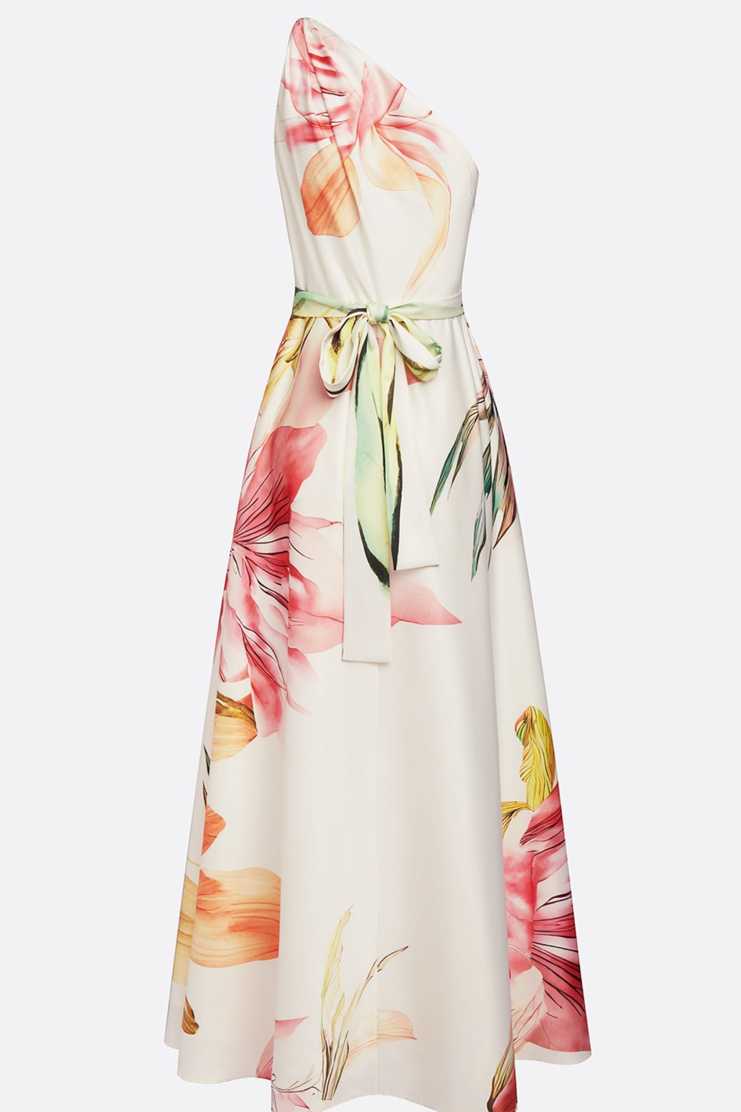 Chic women's floral one-shoulder maxi dress, a sophisticated choice for formal events & celebrations.