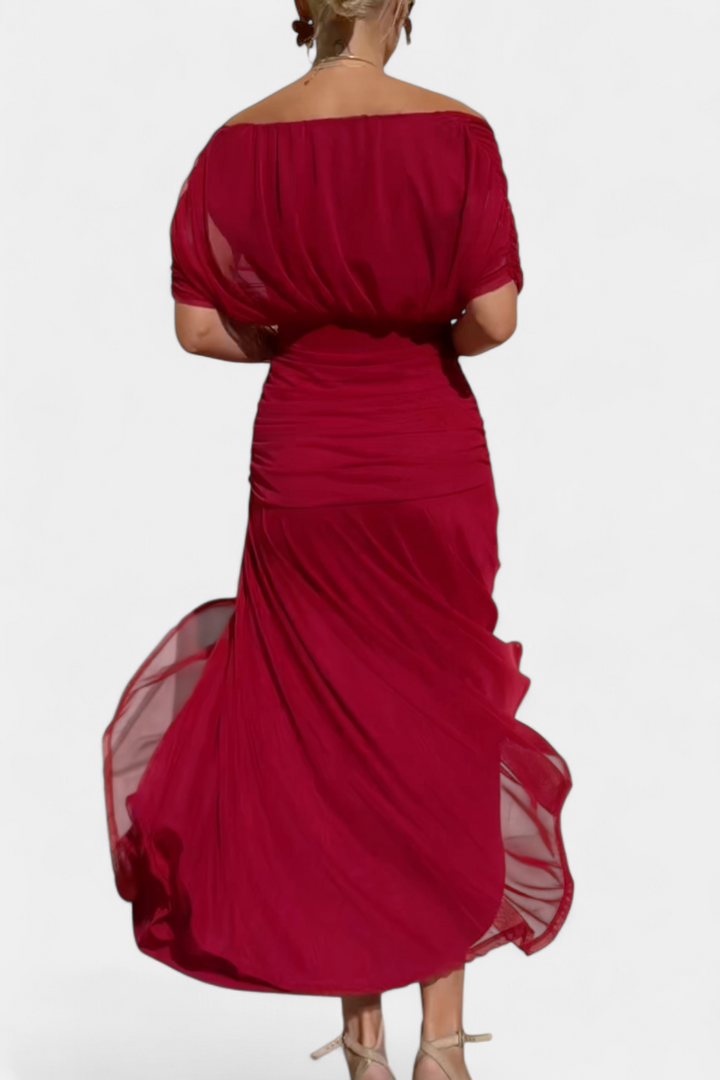 Beautiful floral women's maxi dress, V-neck, flowy, perfect for elegant events.