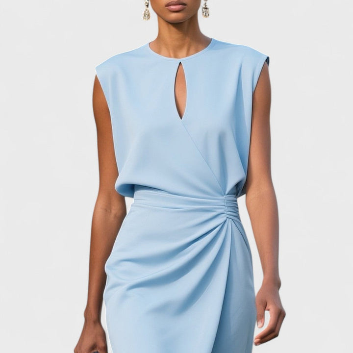 Stunning women's elegant midi dress with a graceful flowing style. Ideal for formal parties & special occasions.