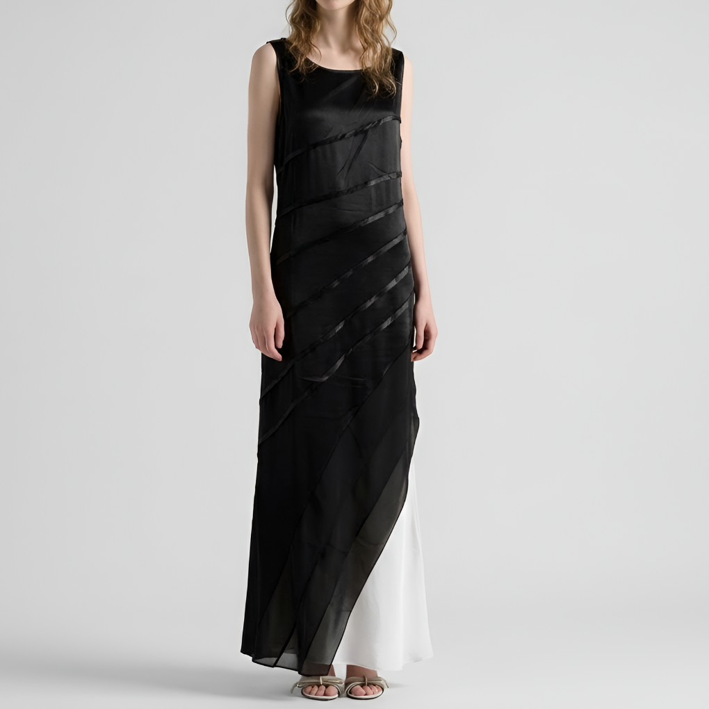 Women's elegant flowing ombre layered maxi dress, perfect for summer events & spring fashion.