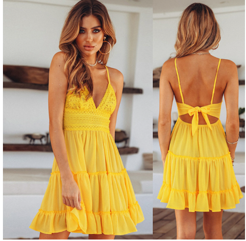 Effortless style: elegant women's flowy midi dress for summer, parties, and various special occasions.
