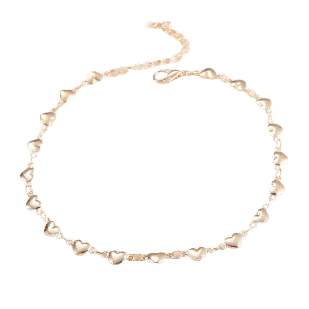 Fashionable heart charm anklet for women, an elegant adjustable foot bracelet, ideal gift for her.