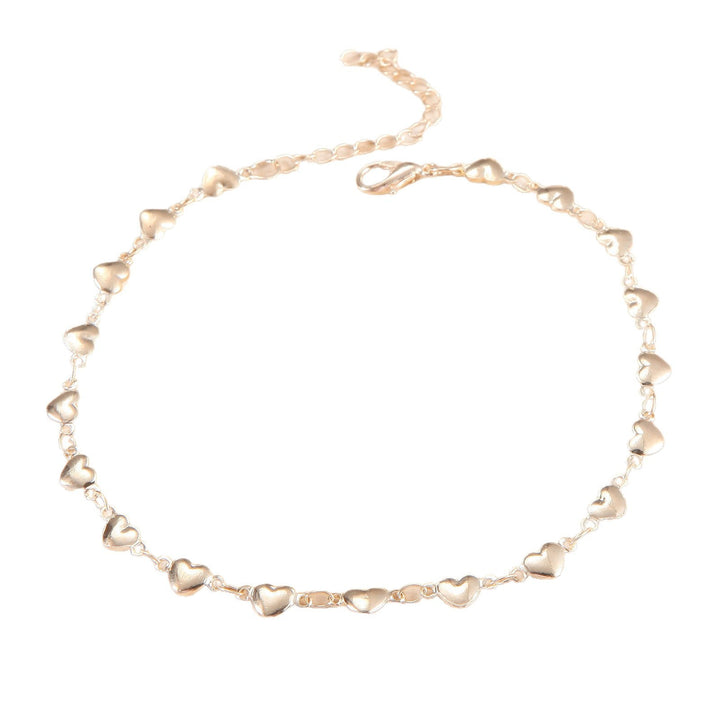 Fashionable heart charm anklet for women, an elegant adjustable foot bracelet, ideal gift for her.
