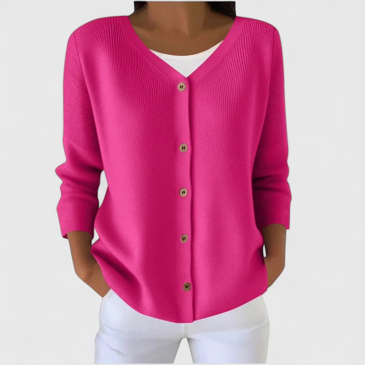 Elegant women's hooded cardigan, button-down, long sleeve, a comfortable & stylish piece for versatile layering.