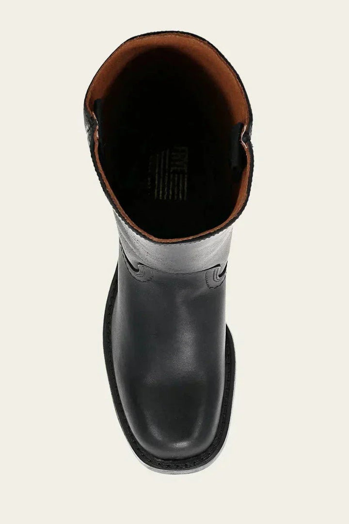 Women's versatile brown knee-high block-heel boots, offering chic style and comfort.