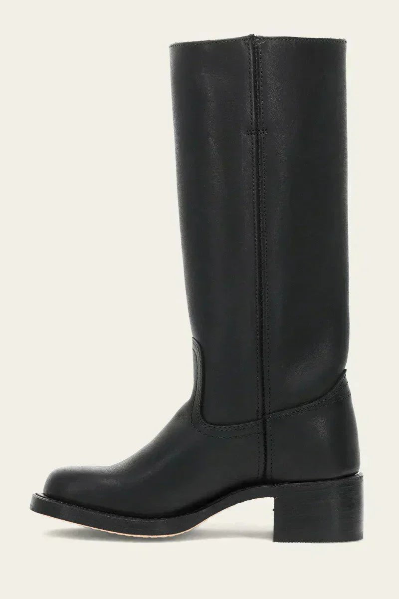 Autumn-ready brown knee-high block-heel boots, women's comfortable & elegant versatile footwear.