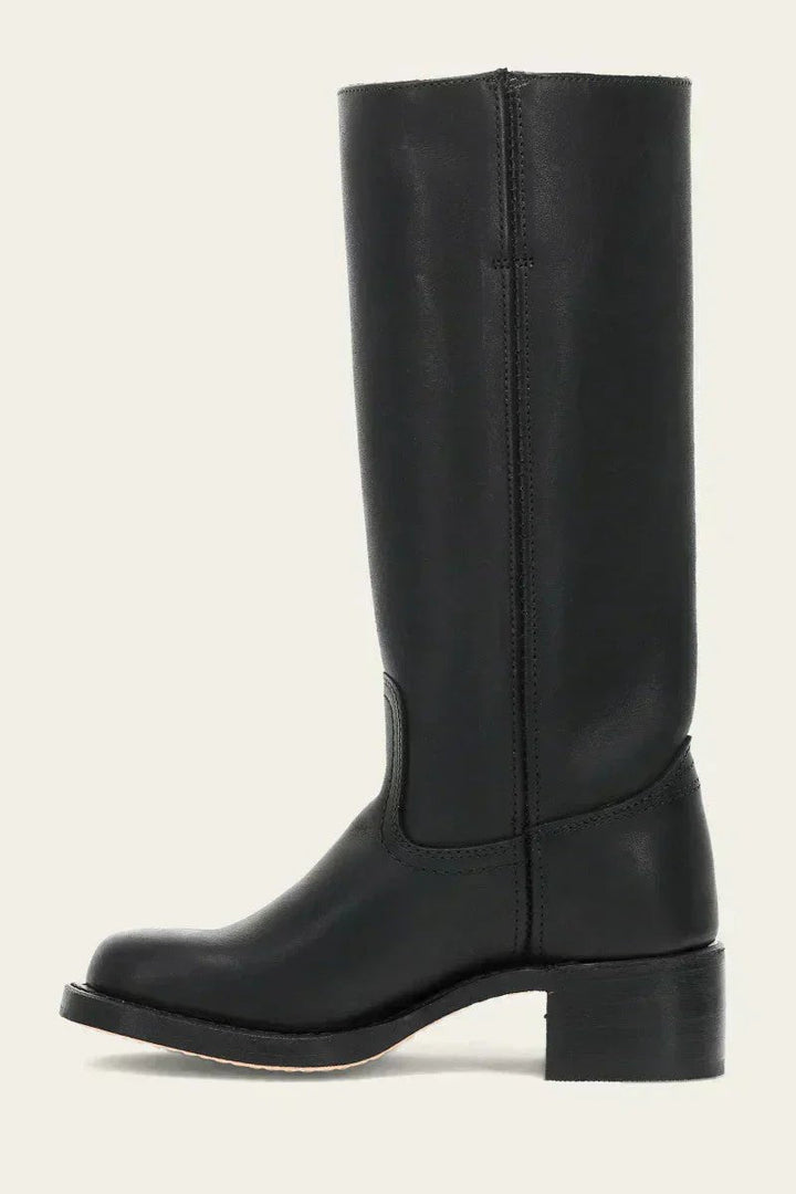 Autumn-ready brown knee-high block-heel boots, women's comfortable & elegant versatile footwear.