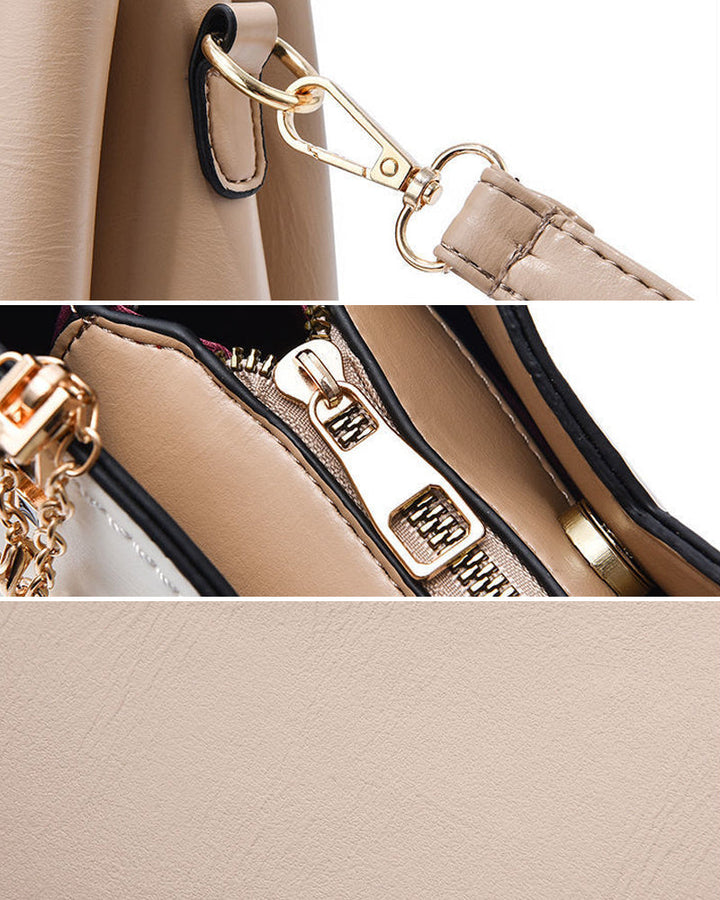 Fashion-forward women's PU leather shoulder tote, organizer pockets, adjustable strap.