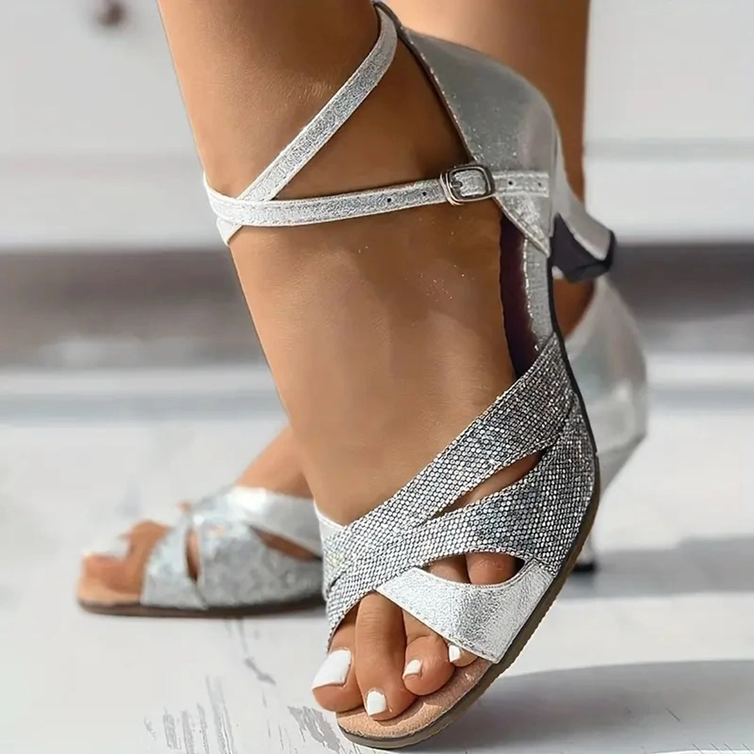 Fashionable women's party dance heels, doubling as elegant evening sandals for special occasions and graceful steps.