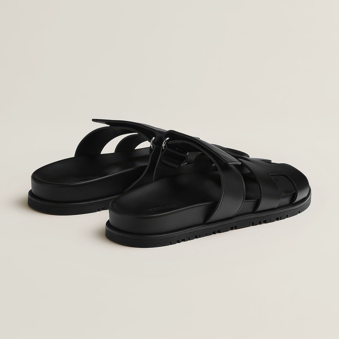 Side view of women's elegant strap sandals, showcasing their sleek profile and comfort design.