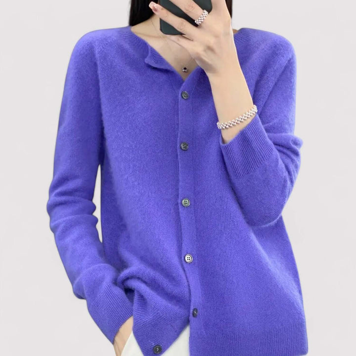 Comfortable women's open-neck sweater, soft knitwear ideal for all-season style.