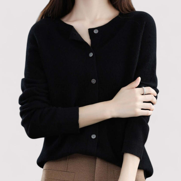 Soft knit women's open-neck cardigan, a cozy and fashionable layering sweater.