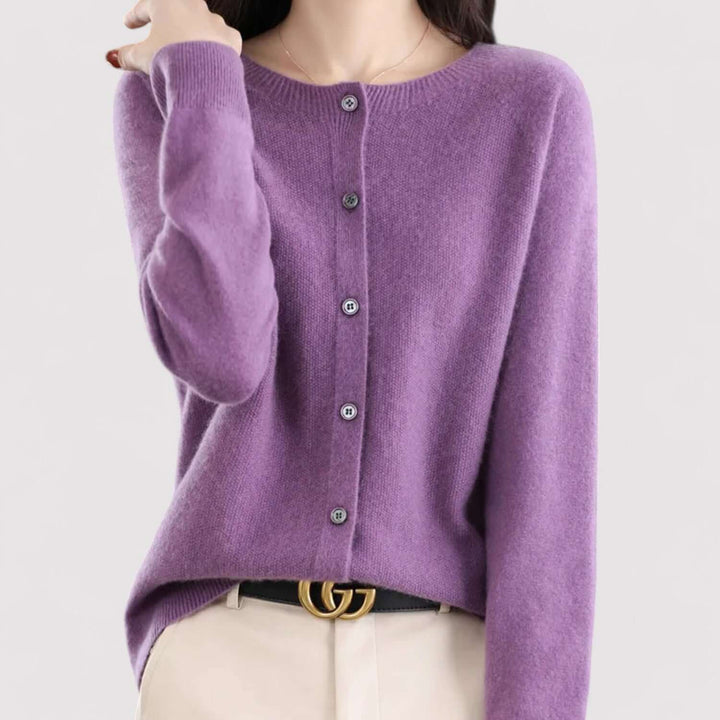 All-season women's open-front knit cardigan, elegant & comfortable for year-round style.