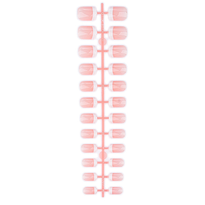 Beautiful women's fake nails with a pink French tip design, ideal for an instant beauty upgrade.