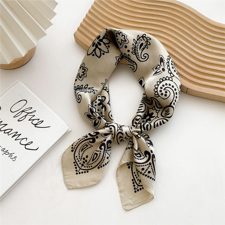 Classic women's satin leopard print scarf, a versatile fashion accessory for hair or neck.