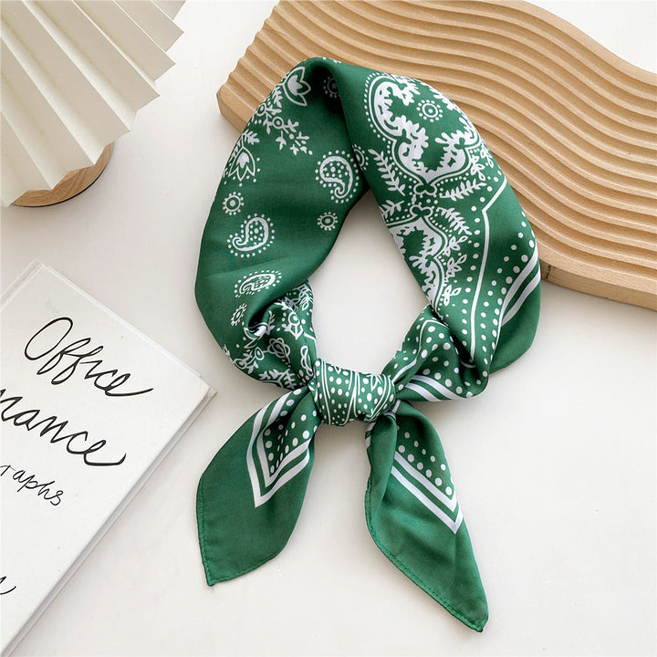 Women's square satin leopard print headwrap, a chic and easy-to-style hair accessory.