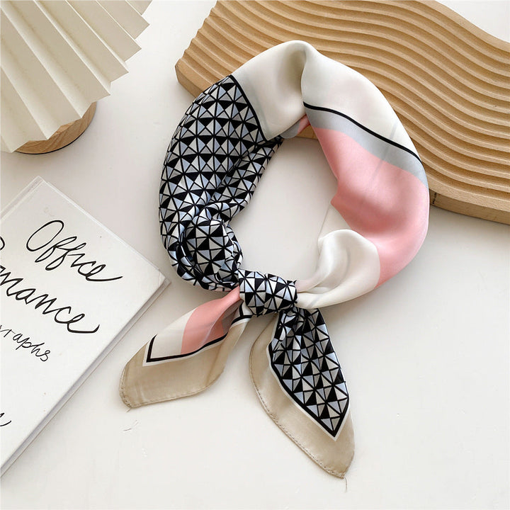 Women's versatile satin leopard print neck scarf, a beautiful printed fashion accessory.