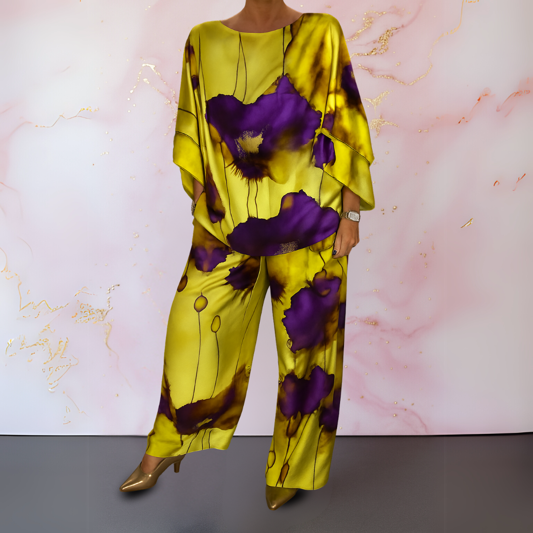 Elegant women's satin two-piece set, a versatile outfit for fashion, parties & casual wear.