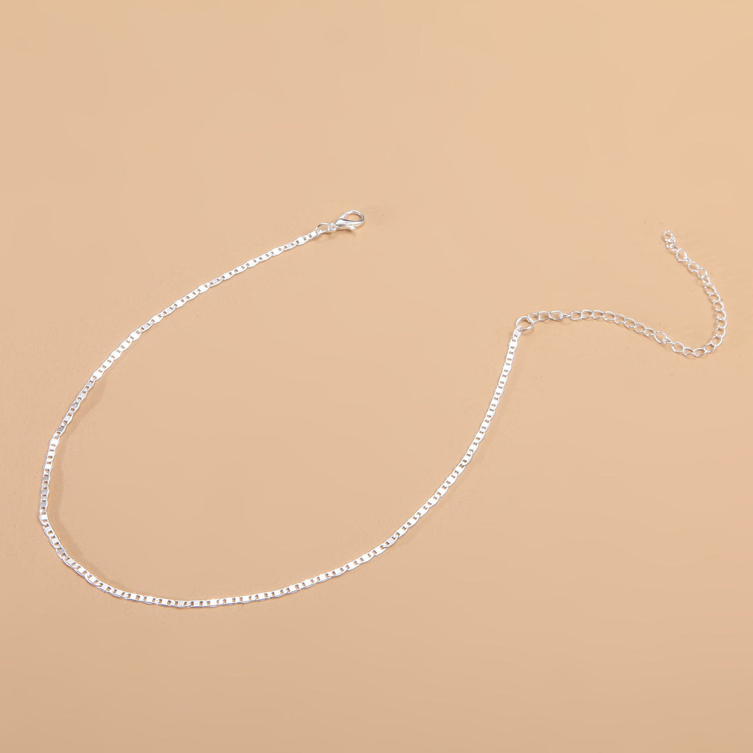 Adjustable sterling silver chain necklace for women, minimalist design, elegant & versatile jewelry.