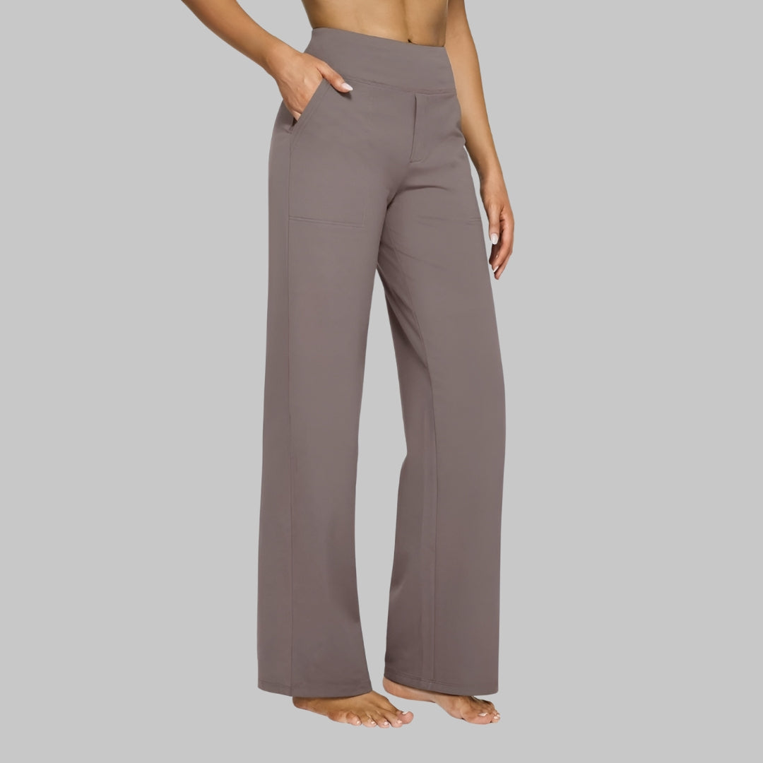 Women's elegant straight leg trousers, comfortable fit, perfect for work or casual wear.