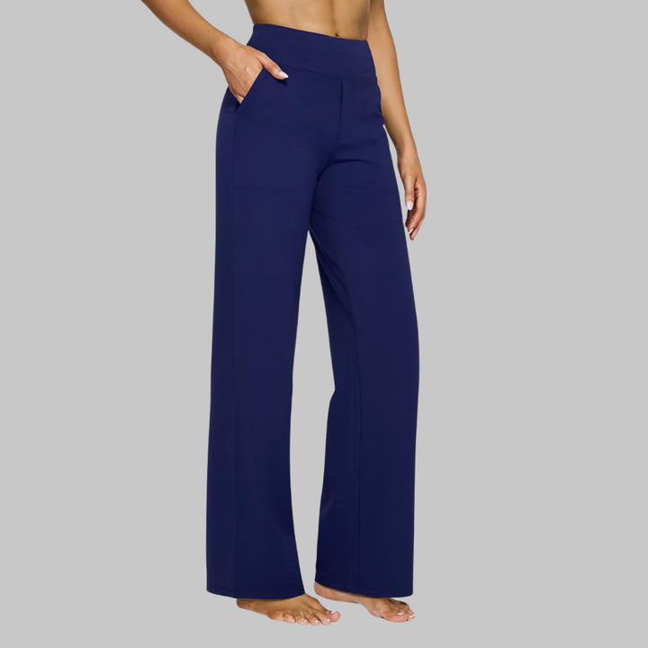Women's casual straight leg pants, relaxed and comfy fit, perfect for daily wear.