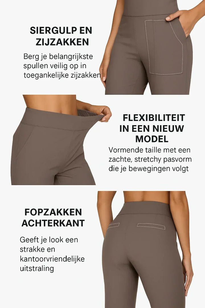 Women's elegant straight leg pants, high-waisted, comfortable fit, ideal for modern fashion.