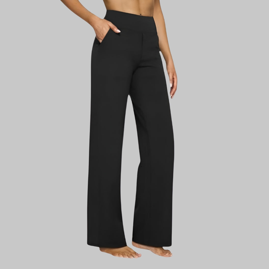 Lightweight women's straight leg pants with elastic waist, ultimate comfort and style.